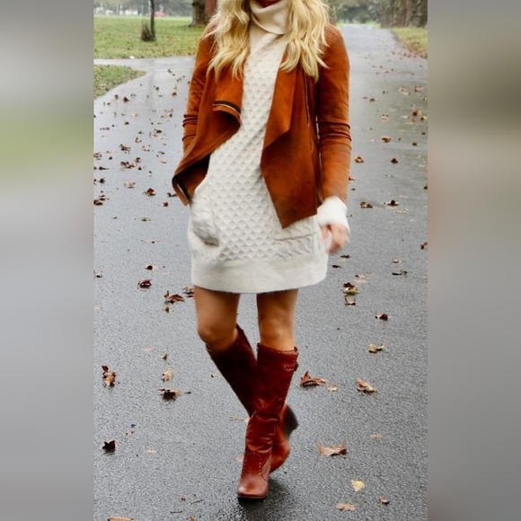 ZARA JACKET BROWN DRAPE COWLNECK ASYMMETRICAL ZIP TOP SMALL S - Picture 1 of 12